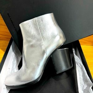 Rare Alexander Wang Gabi Silver Metallic Boot Sz 38.5